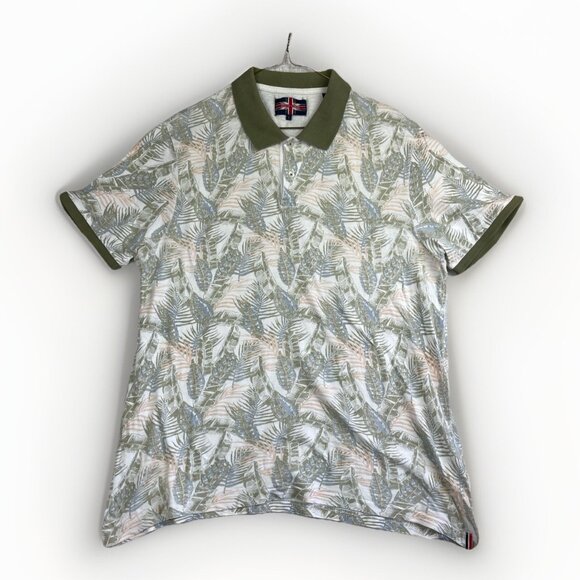 Soul of London Green Floral Hawaiian Golf Shirt Summer Men’s Polo Size L Read* - Picture 1 of 16